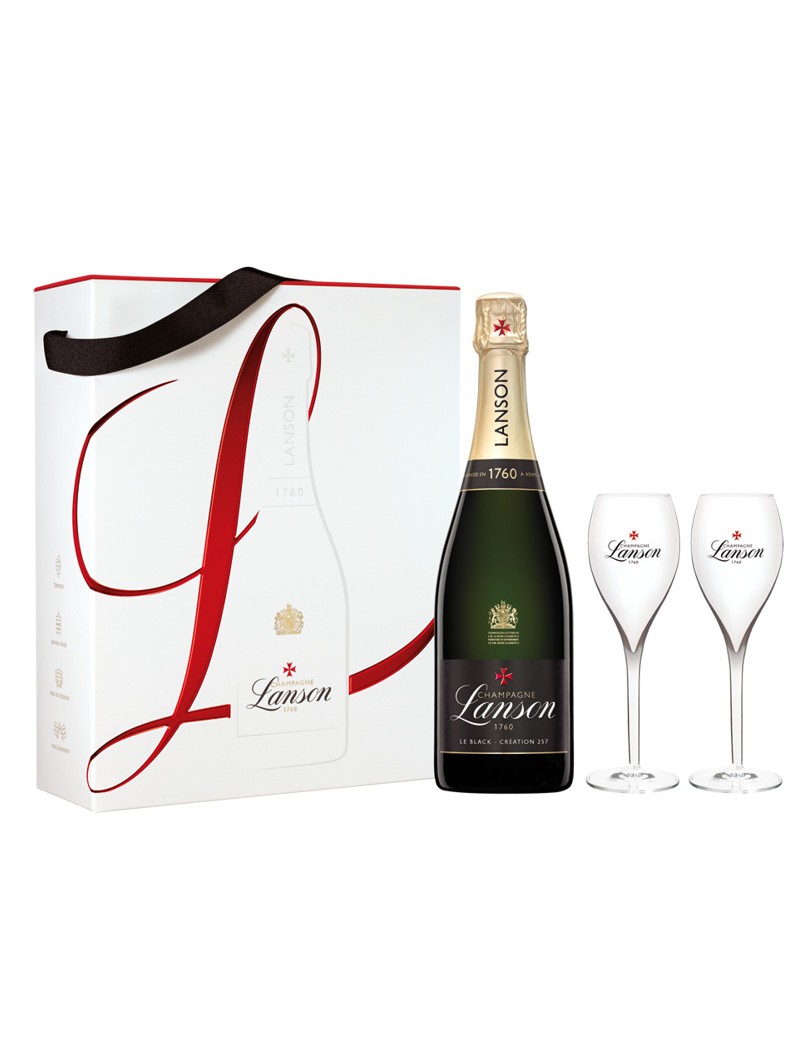 Lanson Black Création Brut 75cl + 2 Flûtes