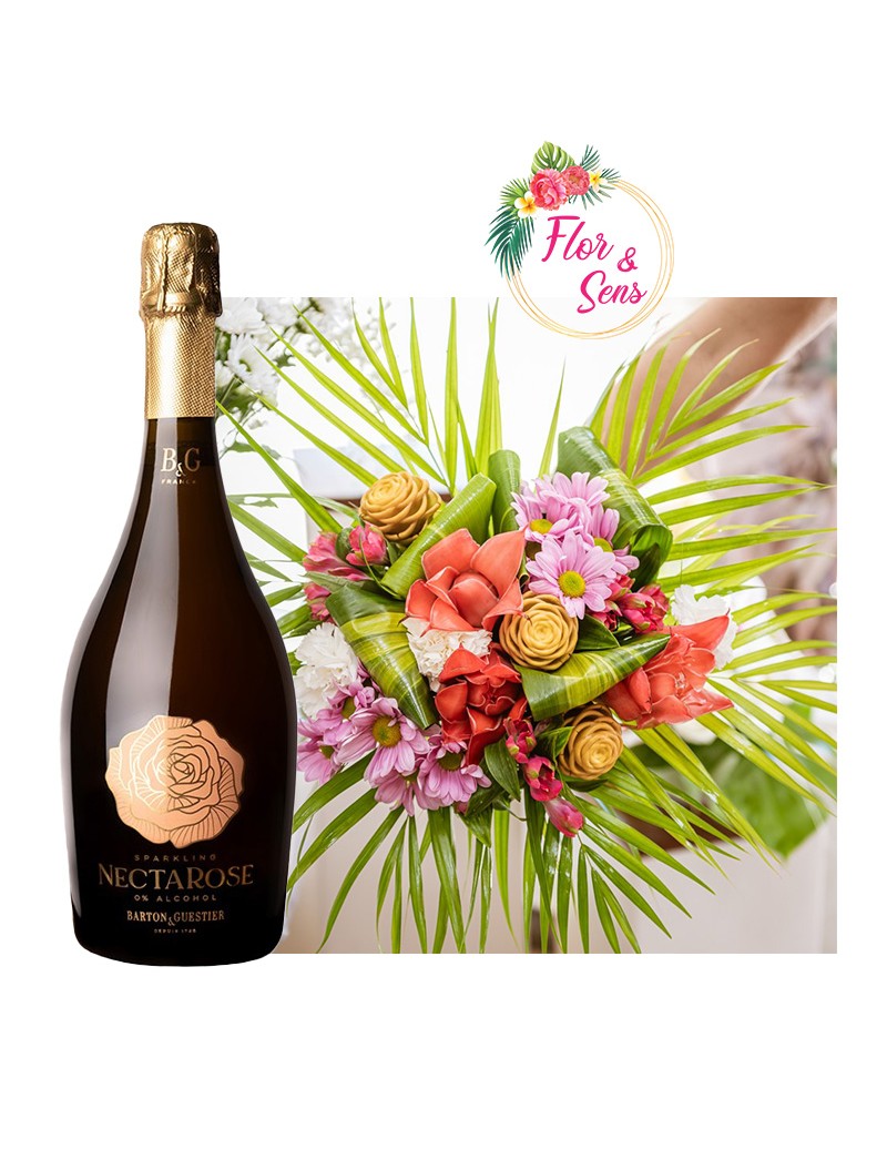 NectaRose 73cl & Bouquet de Fleurs n°1